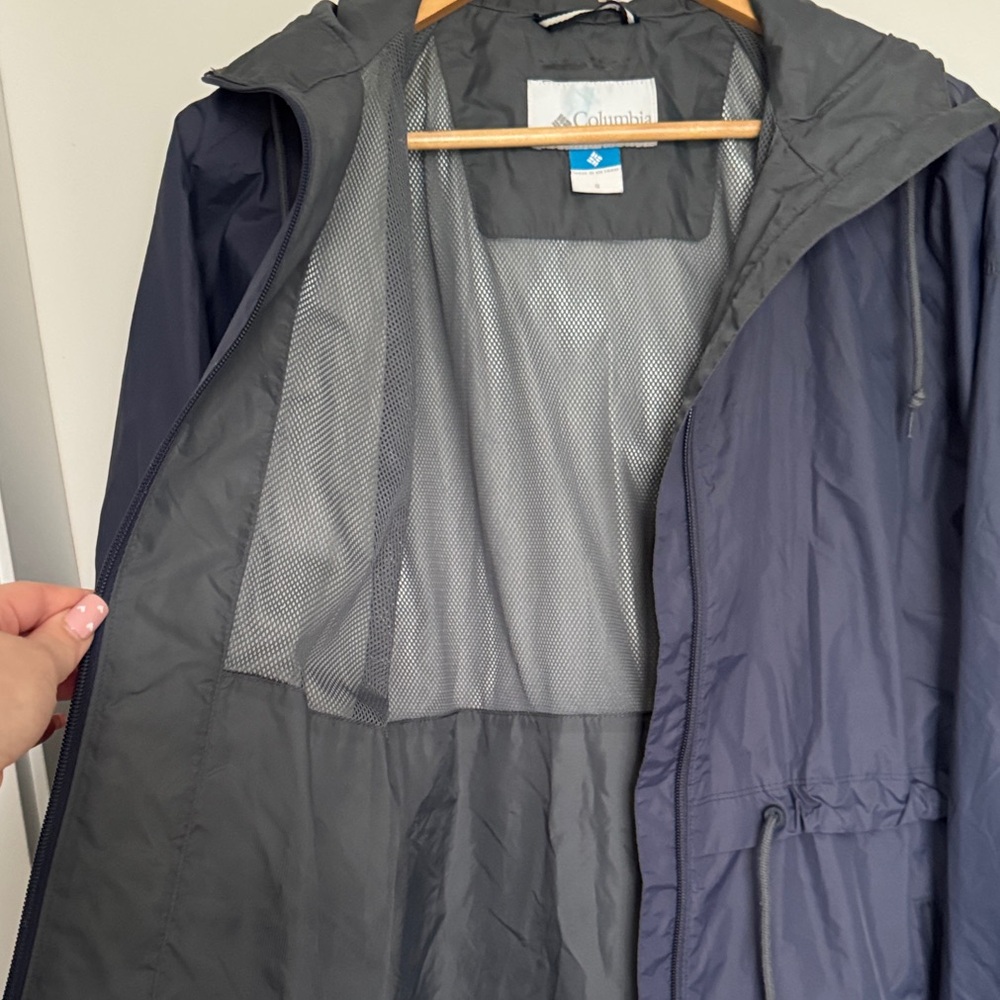 Columbia Waterproof Hooded Rain Jacket | Blue Lightweight Spring Coat | US SM - Picture 8 of 12